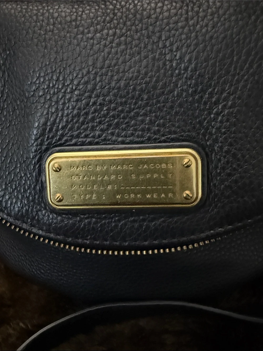 Marc by Marc Jacobs Black Leather Crossbody with Gold Plate